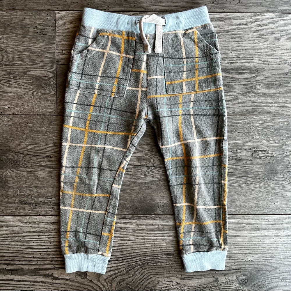 Dot Dot Smile Toddler Limited Edition Plaid Drawstring Jogger Pants Size 3/4